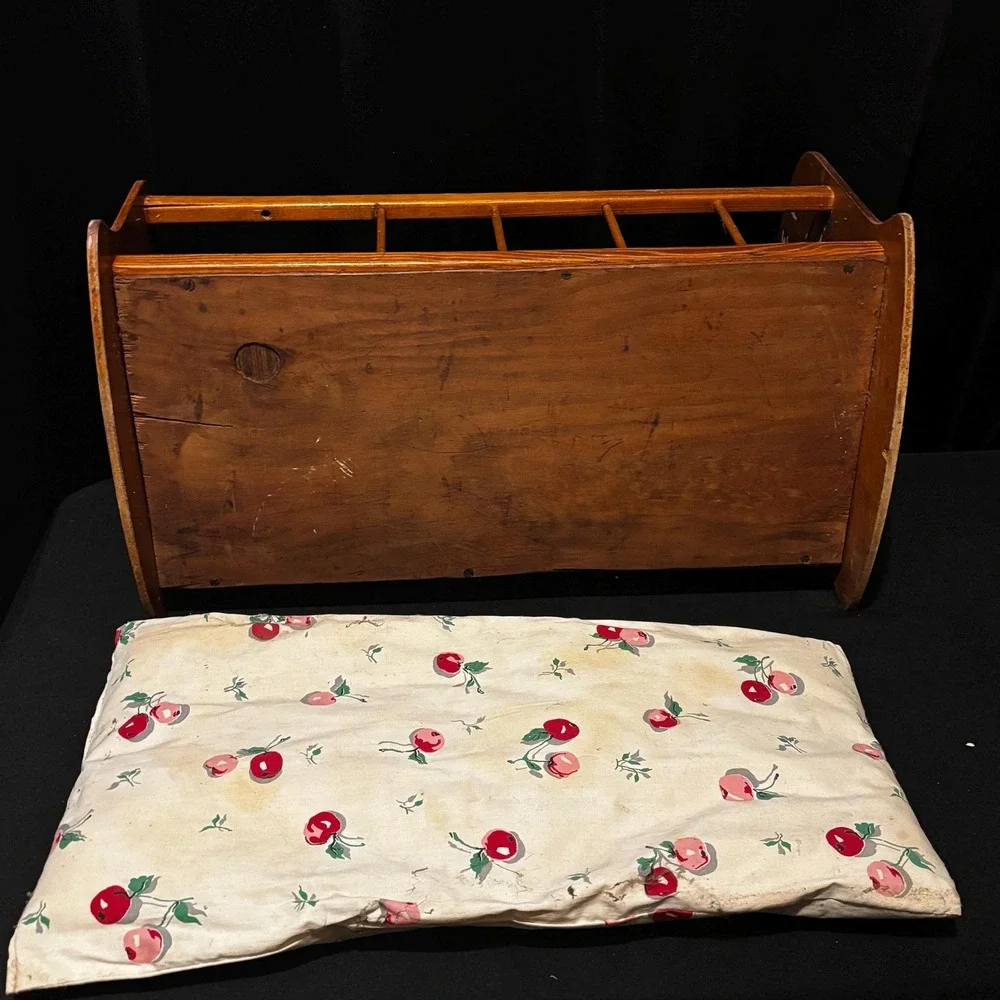 Vintage Wooden Doll Cradle – Little Bo Peep Design